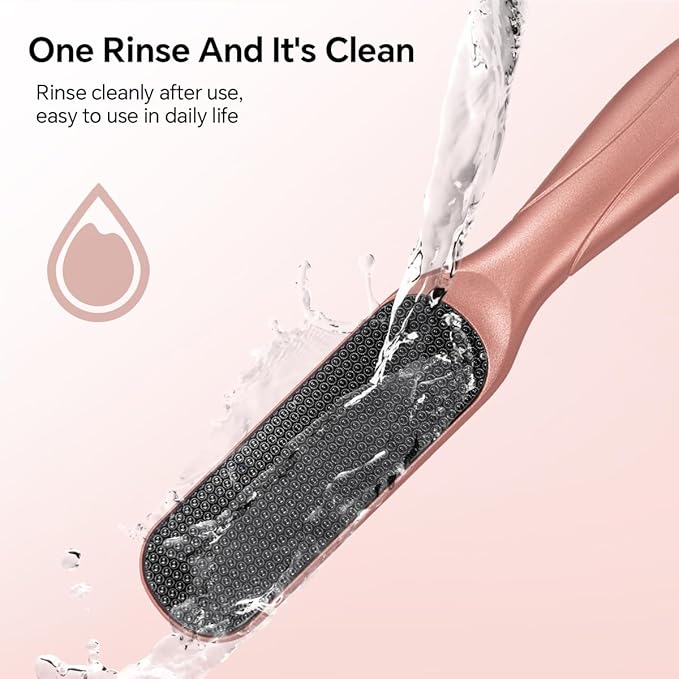 Nano Glass Foot File, Foot Callus Remover, Double Sided Pedicure Tools for Feet, Dual Use of Dry and Wet, Professional Hygienic Foot Scrubber to Achieve Smooth, Silky Feet Instantly (Coral Red)