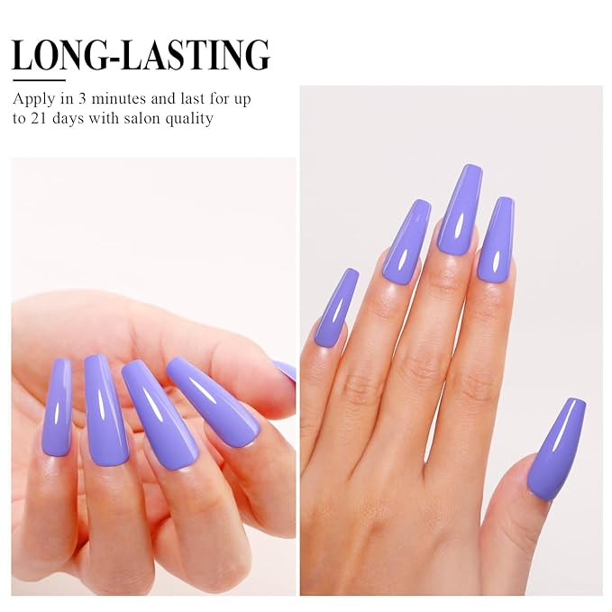 Imtiti Purple Gel Nail Polish, 15ML Vibrant Purple Gel Polish Autumn Winter DIY Nail Art Starter Manicure Salon Kit