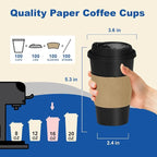 16 oz 100 Pack Coffee Cups - Image 3