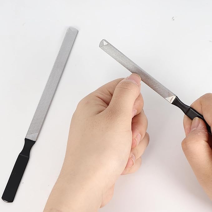 Toe Nail Files for Thick Nails,Professional Stainless Steel Nail File for Fingernails, Toenails, Scraping, Strengthening, Finger Manicure File Women Men Seniors Dogs (Small and Large, 2, Count)