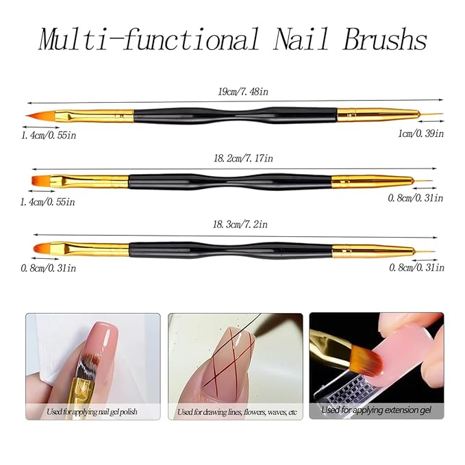 Nail Art Tools 73-pieces Set, Nail Brushes For Nail Art, Resin Agate Stone Nail Art Palette, Dual-ended Silicone Carving Pen Dotting Pen Tools, False Nail Display Tips Nails Art Kit for Nail Design