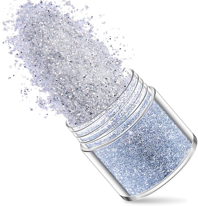 5 Boxes Holographic Nail Glitters Silver Nail Glitter Sequins Nail Art Supplies Powders 3D Laser Acrylic Nails Powder Dust Sequins for Nail Art Decoration Sparkles Glitters Manicure Arts Makeup Crafts
