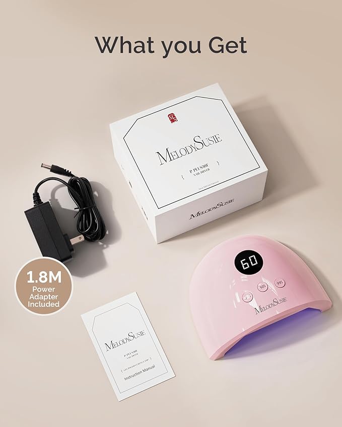 MelodySusie UV Nail Lamp, Plus30F UV Light for Gel Nails LED Nail Dryer with 3 Timer, Smart Sensor, LCD Display Fast Curing Gel Nail Polish Nail Art Tools Manicure Accessories-Pink