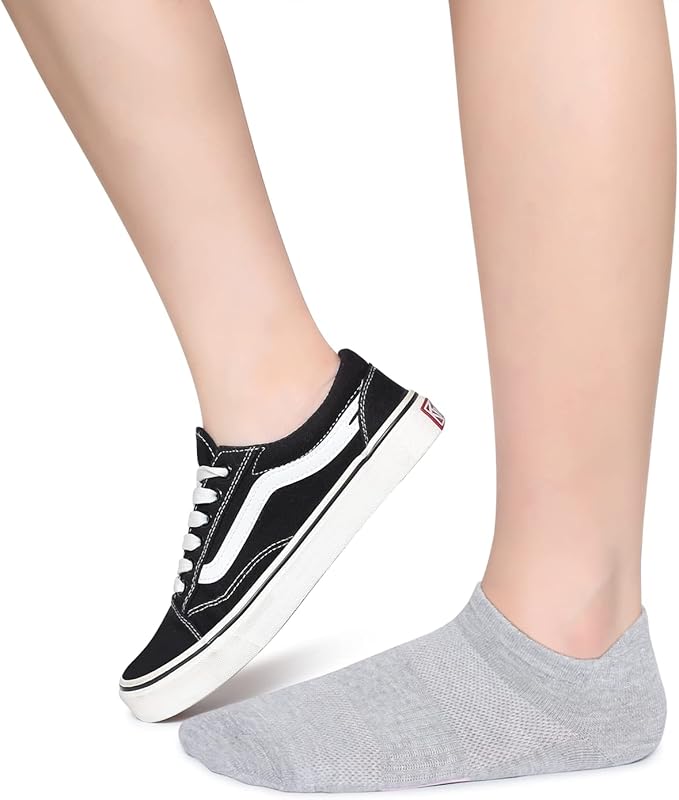 Henwarry Women's 10 Pairs Athletic Running Low Cut Socks Thin Cotton Soft Ankle Tab Socks