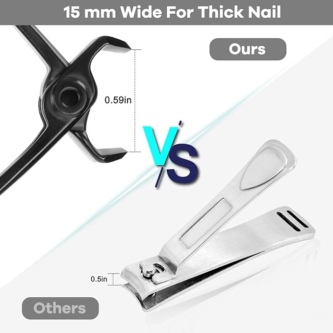 Toenail Clippers & Nail Clippers Set for Seniors - Heavy-Duty Long Handled Toenail Clippers for Thick Toenails, Men & Women | Hygienic Manicure Set | Gift Idea