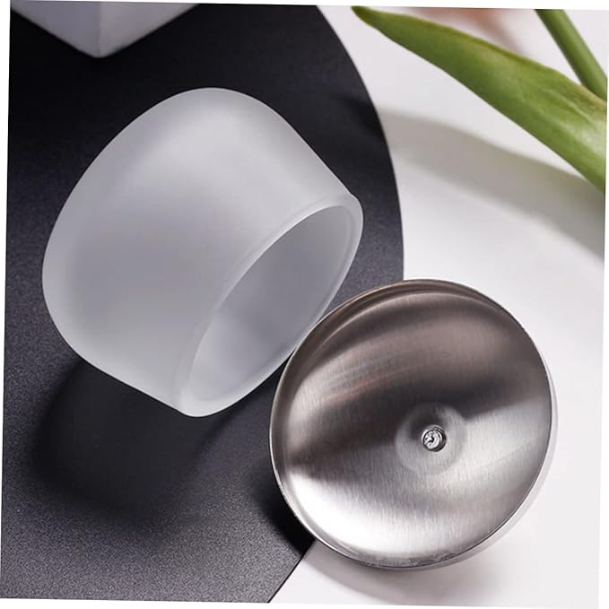 Frosted Glass Nail Art Bowl with Lid Durable Manicure Cup for Nail Care Professional Dappen Dish for Soaking Cleaning