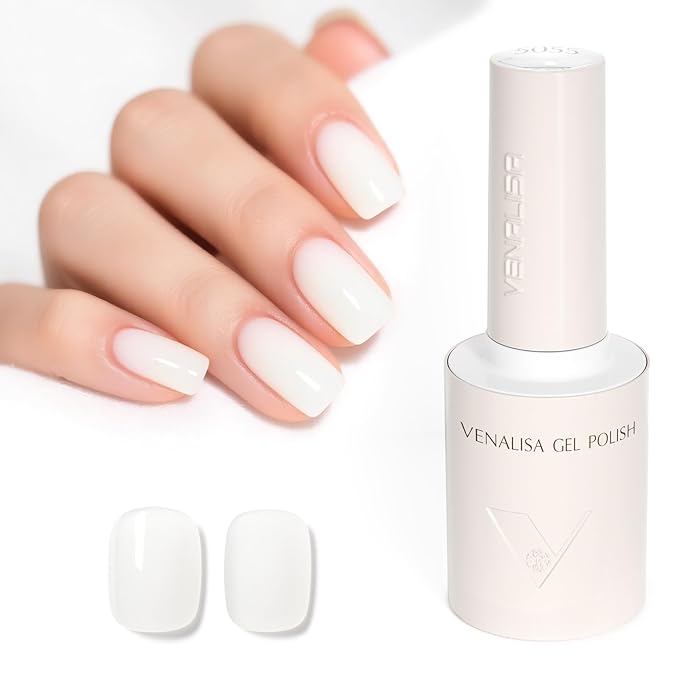 VENALISA Milky White Gel Nail Polish 1 Pcs 10ML Soak Off UV Gel Salon Manicure DIY at Home Nail Art For Girls Women