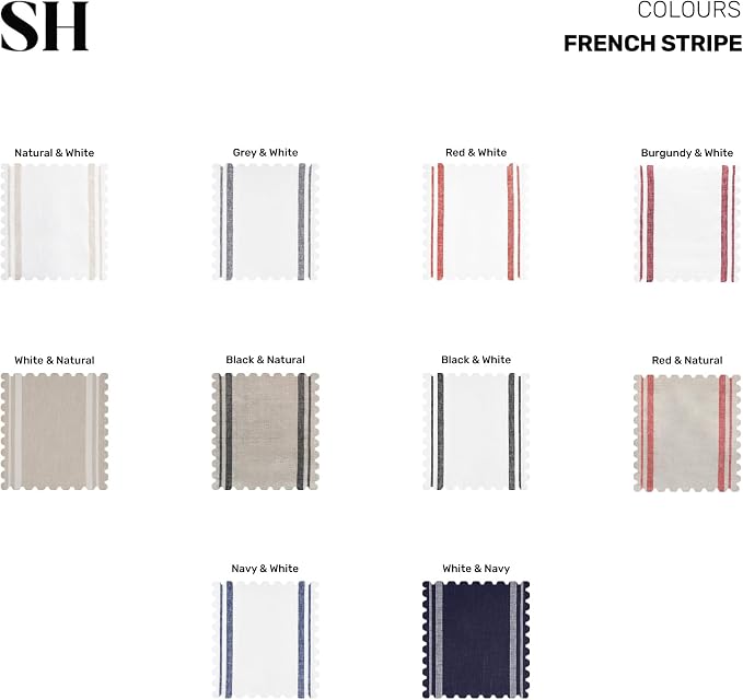 Solino Home 100% Pure Linen Table Runner, 14 x 72 in, French Stripe | Table - Image 7