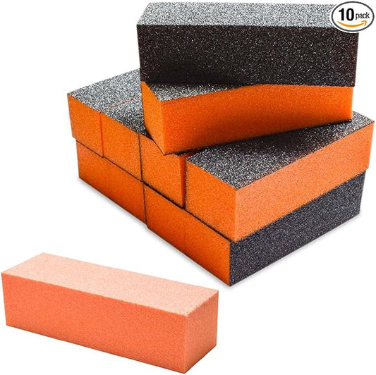 Karlash Nail Buffer Sanding Block Polisher Buffing File Nail Art Manicure Pedicure File 80/80 (Orange)
