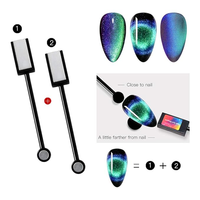 MEET ACROSS 9D Cat Eye Gel Nail Polish Set 6 Colors Magnetic Cat Eye Gel Nail Polish Set Soak Off UV LED Light Starry Sky Effect Magnetic Nail Polish Kit Manicure Nail Art Gift Kit