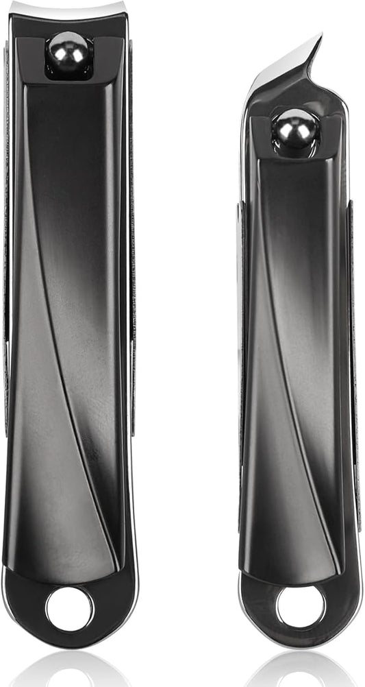 Ingrown Toenail Clippers for Thick Nails (2-Pack) - Professional Grade Stainless Steel Nail Clipper Kit with Anti-Splash Design - Effective Ingrown Nail Removal for Men & Women