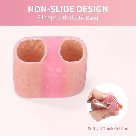 Toe Separator for Women and Men, Breathable Gel Bunion Corrector for Big Toe, 4 Pcs Big Toe Spacer for Bunions, Overlaps, Deformed Toes - Pink Small