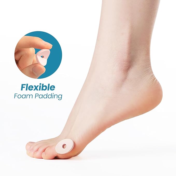 Corn Cushions for Toes and Feet - Callus Cushions to Protect Sore Spots with Foam Padding - Self-Stick Adhesive Pads - Relief Pain, Pressure and Friction from Shoes (Pink, 45 Count)