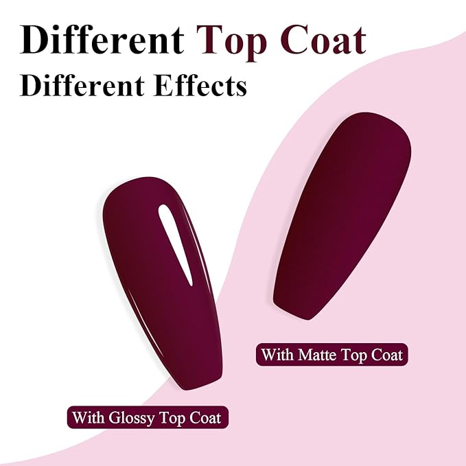 Imtiti Cherry Gel Nail Polish, Cherry Mocha Gel Polish Autumn Winter Soak Off UV LED High Gloss Art Manicure Salon DIY Design 10ML