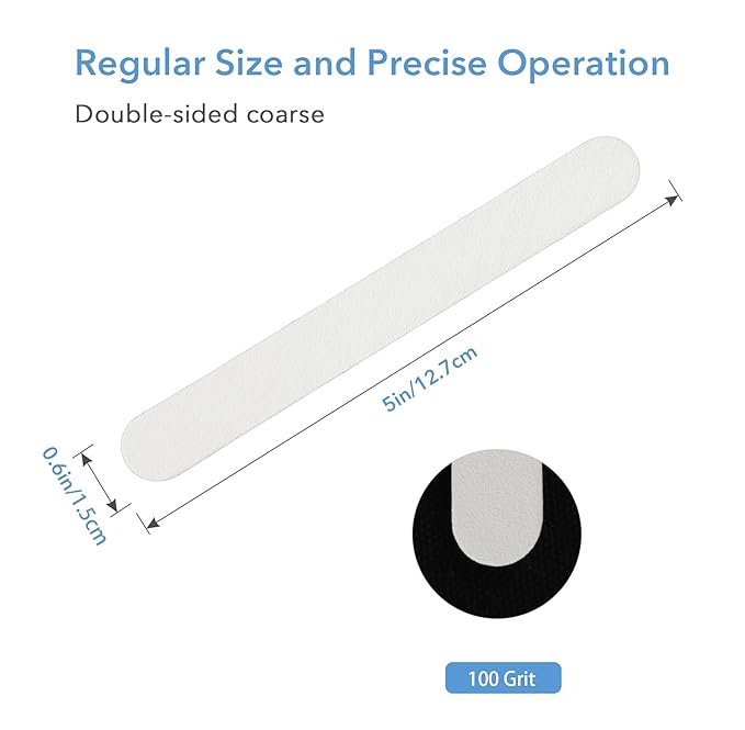 Nail Files, 50 PCS Fingernail Files 100/100 Grit White Double Sided Emery Boards for Natural Nails - Professional Nail File Bulk Washable Manicure Tool Travel Size