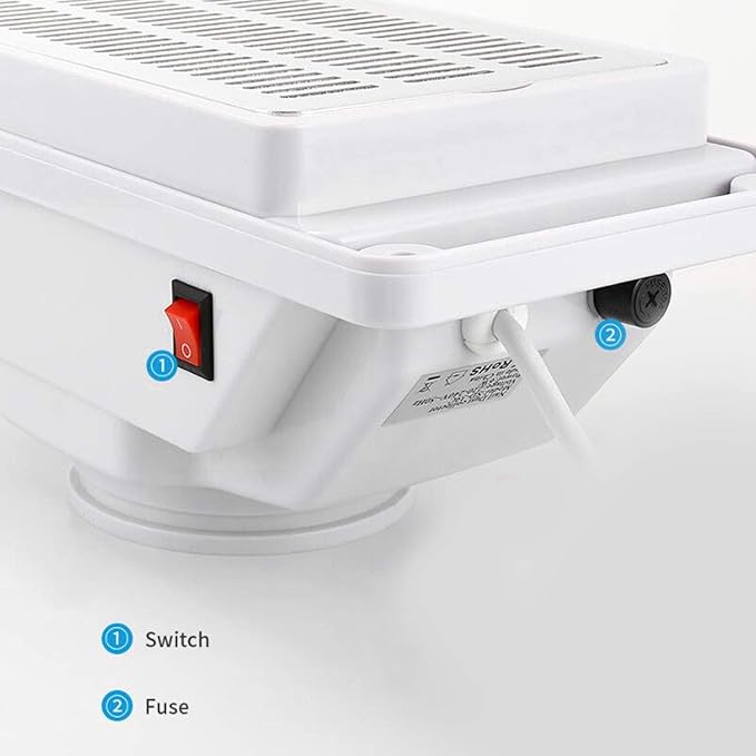 YUYTE Nail Dust Collector, 6w Quiet Table Nail Vacuum Cleaner, Collect the Nails Produced During Polishing Manicure Pedicure Tool Nail Dust Collector Device with Fan for Nail Salon White