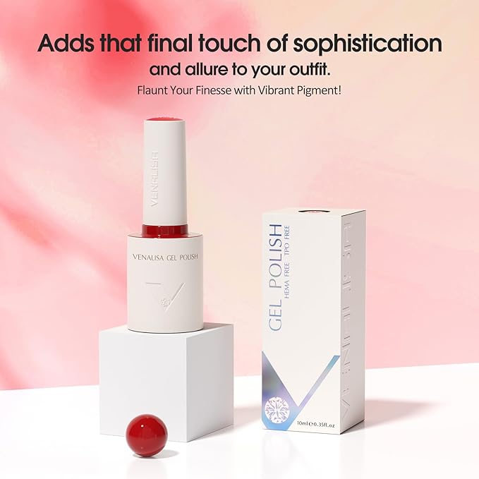 VENALISA Red Gel Nail Polish 1 Pcs 10ML Soak Off UV Gel Salon Manicure DIY at Home Nail Art For Girls Women