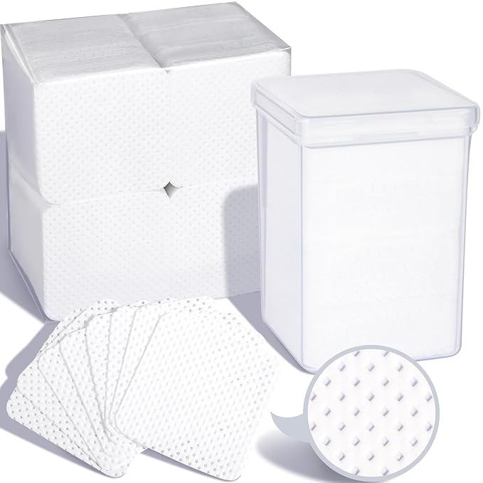 FANDAMEI 740 PCS Lint Free Nail Wipes, Nail Wipes for Gel Nails Lint Free, Nail Supplies, White