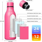 BJPKPK 18oz Insulated Water Bottle, Stainless Steel Bottle - Image 3