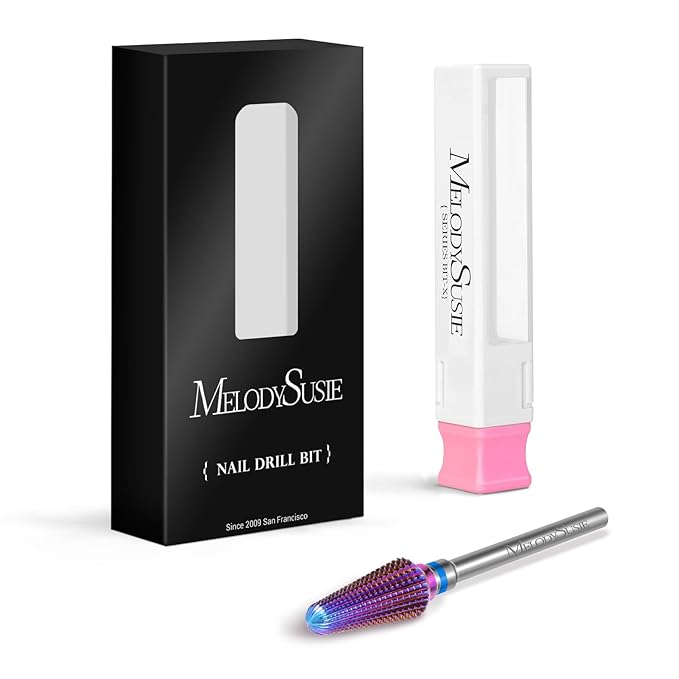 MelodySusie Professional Tornado Nail Drill Bits, 3/32'' Carbide Tungsten Multi-function Bits, Suitable for Manicure Pedicure Cuticle Gel Polishing, Salon Bits, Purple, Series Bit-X, Medium