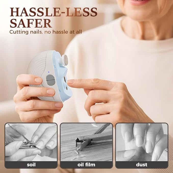 Electric Smart Nail Clippers for Adults Seniors, 2026 New 3 Speeds Power Automatic Nails Trimmer with Polisher, Light, Clip Storage, Rechargeable Toenail Clippers for Thick Toenails (2PC)