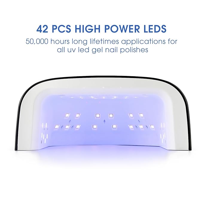 Professional Rechargeable 60W UV LED Portable Cordless UV Light for Nail Lamp Machine with Removable Stainless Steel Bottom,4 Timer Setting and Smart Sensor Nail Dryer (Black)