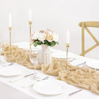 2 Pack Champagne Cheesecloth Table Runner 10ft Boho Sand Gauze Decor | - Image 6