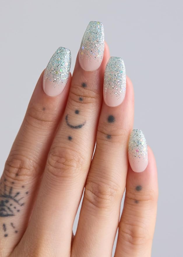ohora Semi Cured Gel Nail Strips - N Bubble Bomb - Salon-Quality, Long Lasting, Easy to Apply & Remove - Includes 2 Prep Pads, Nail File & Wooden Stick