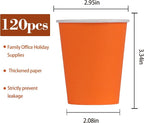 120 Pack 9 oz Disposable Orange Paper Cups - Image 2