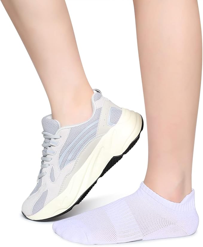 Henwarry Women's 10 Pairs Athletic Running Low Cut Socks Thin Cotton Soft Ankle Tab Socks
