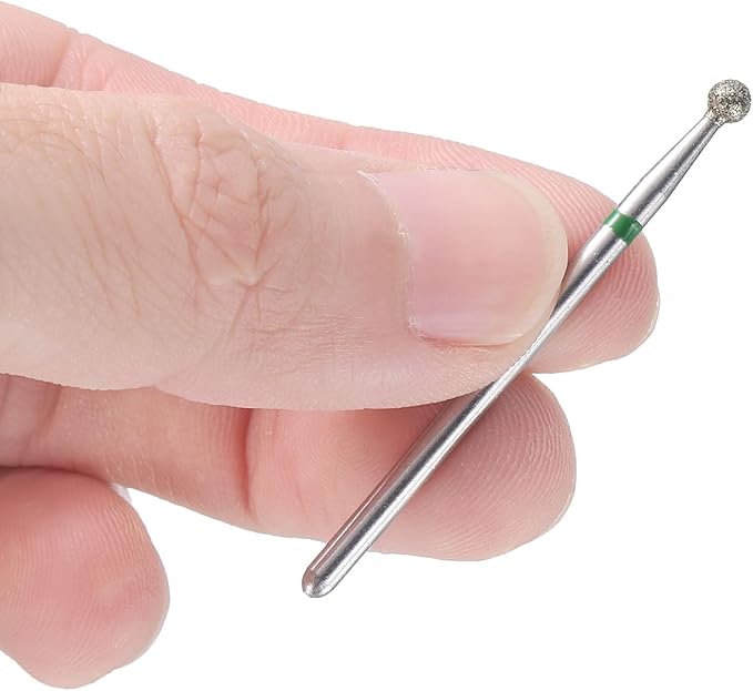 HARFINGTON 13pcs 100-120 Grits Diamond Grinding Bit 3mm Ball Head 2.35mm Shank 3mm Length Stone Sanding Drill Bits Rotary Tool for Ceramic Glass Nails Grinding Polishing