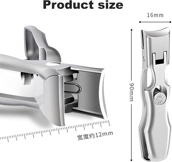Men's Nail Clipper, 2024 New Luxury Ultra Sharp Nail Clipper, Suitable for Thick Nails, Stainless Steel, Silver