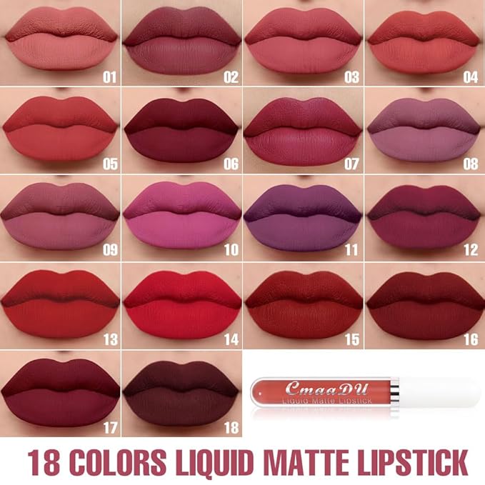 evpct 1Pcs Orange Red Liquid Matte Lipstick Lipgloss Set for Women, labiales mate 24 horas originales matte larga duracion 24 Hour Lipstick Lip Stains Long Lasting Waterproof 24, 04#