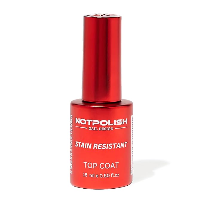 Notpolish Top Coat Nail Polish Stain Resistant Gel Top Coat - Clear Nail Polish for High-Gloss Shine - No Wipe, Chip-Resistant Protection - Gel Polish for Nails, 15 ml