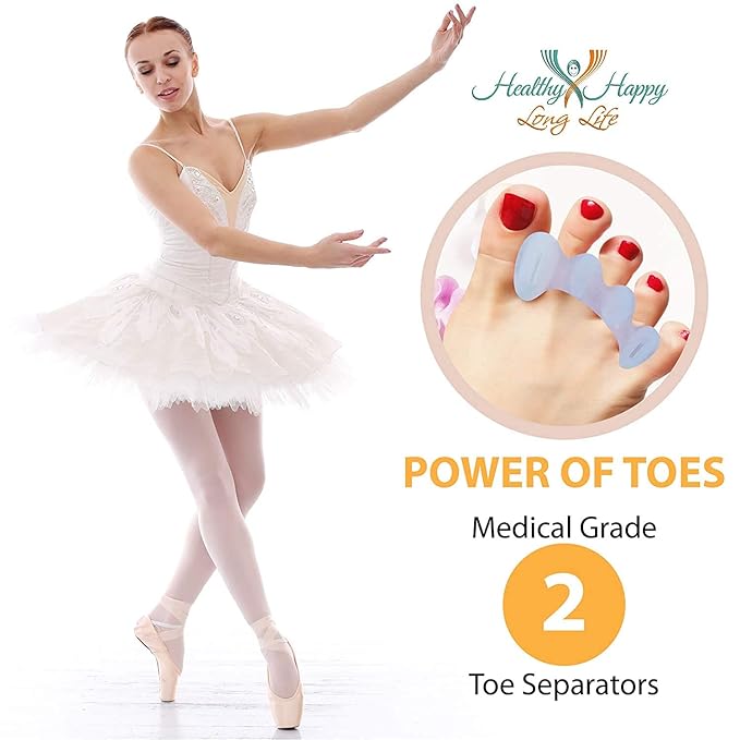 Toe Spacers Firm for Advanced Users - Toe Separators for Alignment, Toe Straightener for Foot Pain Relief, Silicone Bunion Corrector for Women Big Toe, Supports Foot Health