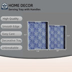 2 Pack Serving Tray with Handles, Rectangular Decorative Trays - Image 3