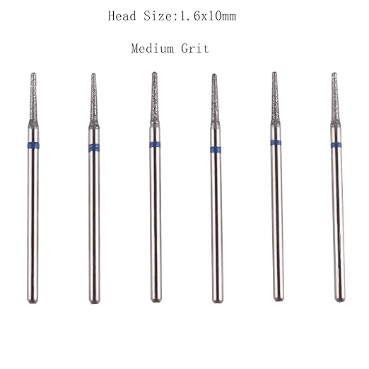 MZCMSL 6pcs Needle Shaped Cuticle Drill Bits for Manicure Under Nail, 3/32 shank Diamond Nail Bit