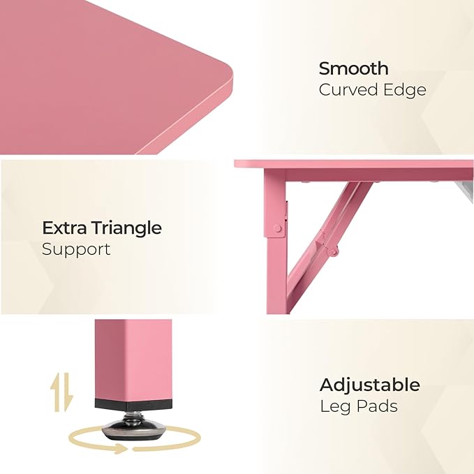 Winado Foldable Manicure Table for Nail Tech, Nail Desk Station Makeup Beauty Salon Storage Acetone Resistant w/Electric Dust Collector, Lockable Wheels, Wrist Cushion, Drawers & Cabinet, Pink