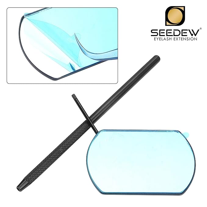 Lash Mirror 14CM Handle Square Shape (Pink) (Simple Packaging)