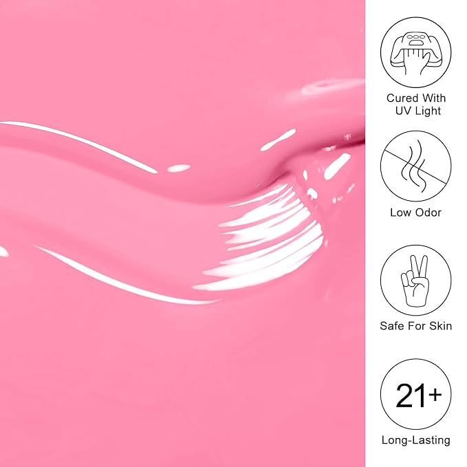 Imtiti Pink Gel Nail Polish: 15ML Baby Pink Autumn Winter Gel Nail Polish, Soak Off LED UV Nail Gel - DIY Nail Art Starter Manicure Salon Kit