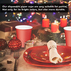 75 Pack 8 oz Disposable Paper Cups, Paper Coffee Cups-Red | Beverage Cups - Image 6