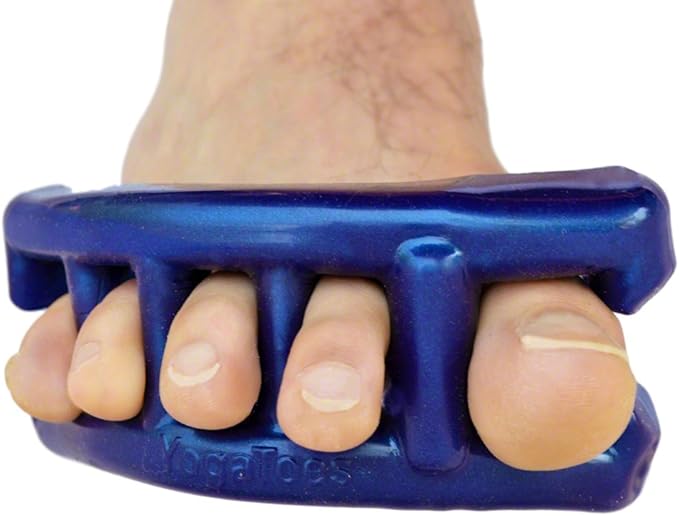 Yoga Toes® Classics for Men: Gel Toe Separators & Stretchers in Metallic Blue. Stop Foot Pain & Boost Athletic Performance! (Small M- 7 and up)