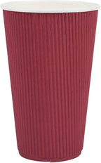 Restaurantware Ripple Wall Coffee Cups 500 Count 16 Ounce Insulated Crimson - Image 2