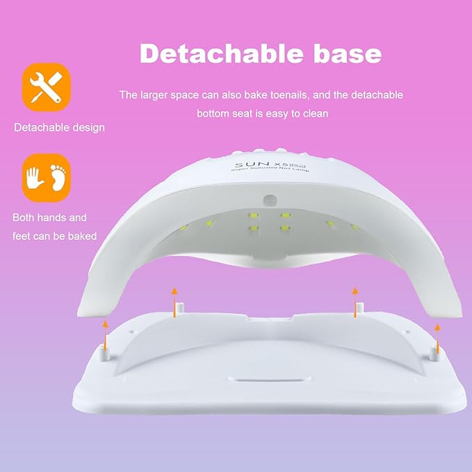 UV Light for Gel Nails-120W High-Power lámpara para uñas with 36 LED Beads&365-405nm Dual Wavelength for Rapid Curing,No Dark Hands&Eye-Safe Design, Smart Sensor Tech,for Home&Salon Use in Sleek