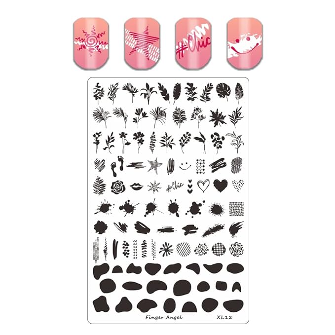 4PCS Nail Art Stamp Plates with XL11-14 Stamping Image Plates Collection Manicure Tools