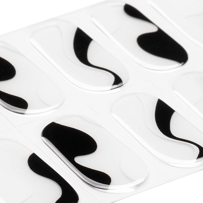 MOMSON Semi Cured Gel Nail Strips - 20 Real Gel Nail Polish Stickers/Full Nail Wraps - Art Manicure Kits for DIY at Home, Salon-Quality, Easy to Apply & Remove (Transparent, White & Black)