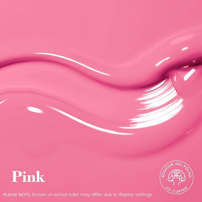 HEMA and TPO Free Pink Gel Nail Polish Spring Summer Colors, 18 ML One Step Gel Nail Polish 3-in-1 Bright Pink Gel Polish Pastel Colors for Women Gift, Soak Off U V Gel Nail Manicure Salon DIY