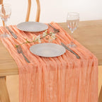 Peach Pink Gauze Cheesecloth Table Runner 10ft Sheer Dinning Decor | - Image 6