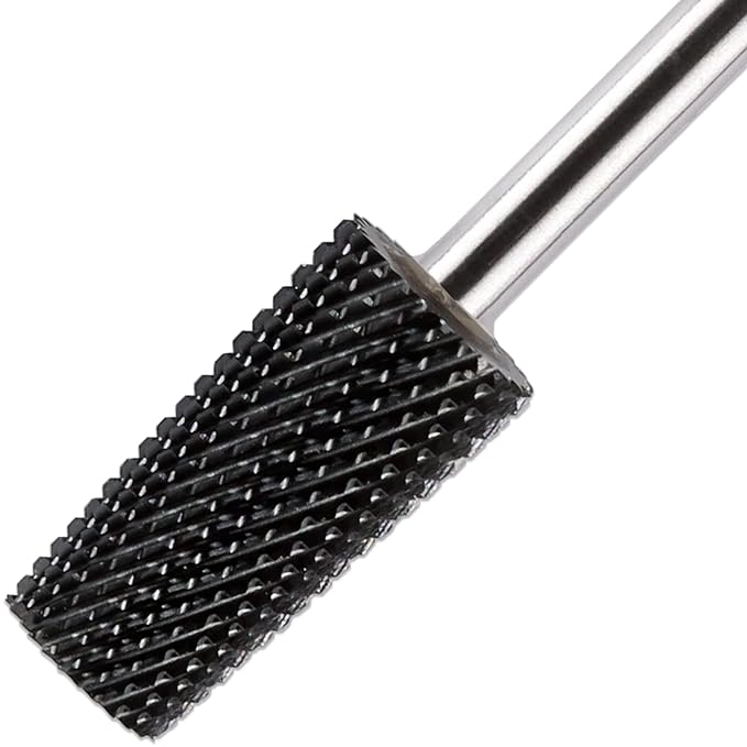 PANA Tapered Barrel Carbide 3/32" Shank Size - (Black, Fine Grit) - Fast remove Acrylic or Hard Gel Nail Drill Bit for Manicure Pedicure Salon Professional or Beginner