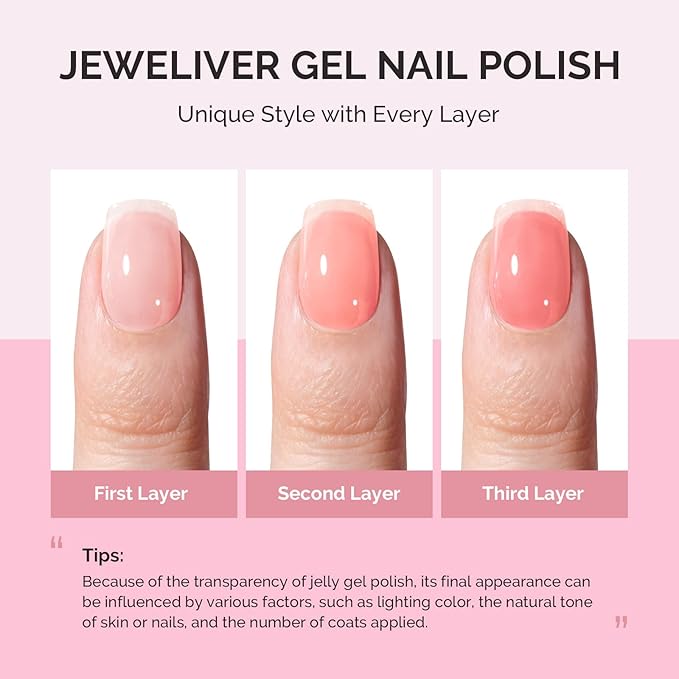 MelodySusie Jeweliver Nude Gel Nail Polish, 0.5Fl.oz Milky Gel Polish Pastel Color Soak Off UV LED Light Cure Gift for Women Manicure Nail Art DIY at Home JM26